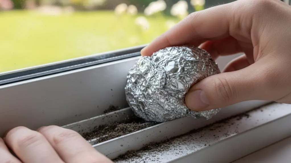 Fensterschienen mit Alufolie sauber kriegen