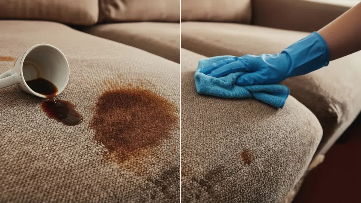 Kaffeeflecken auf dem Sofa – schnelle Hausmittel